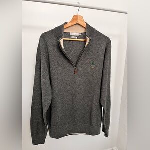 ❌sold❌Peter Millar Sweater Luxe Blend Golf Wool Cashmere Gray Quarter-Zip Large
